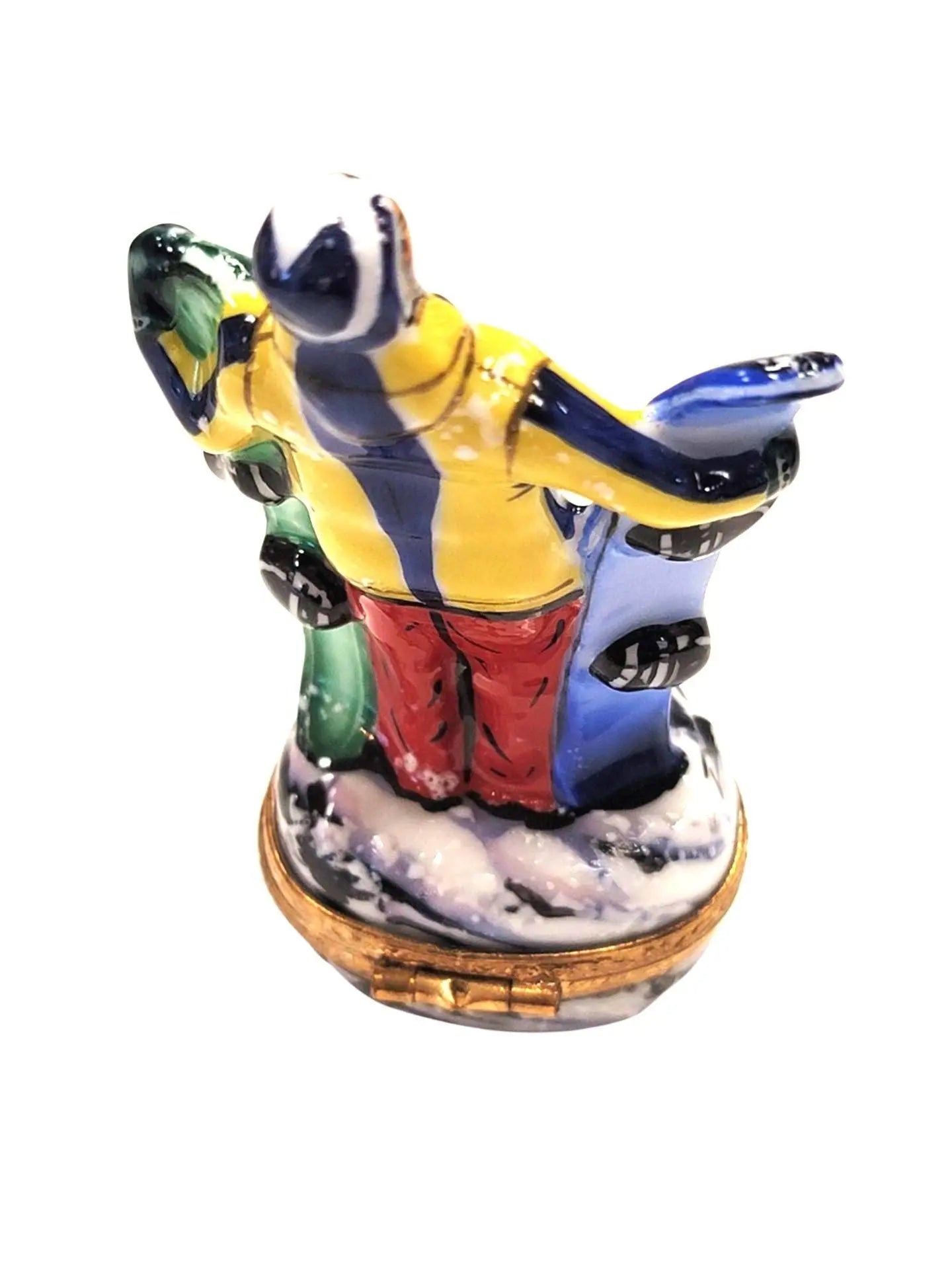 Snowboarder Limoges Box Figurine Porcelain Limoges Sports Winter French Trinket Box