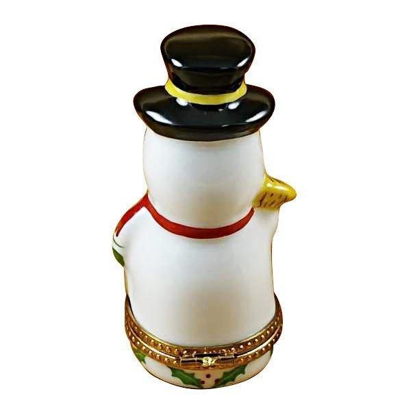Snowman Porcelain Limoges snowman French Trinket Box