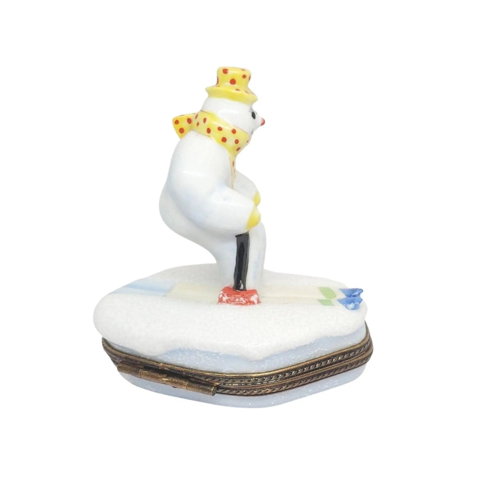 Snowman Skiing Limoges Box Porcelain Limoges Snowman Limoges Imports Limoges Boxes Sports French Trinket Box