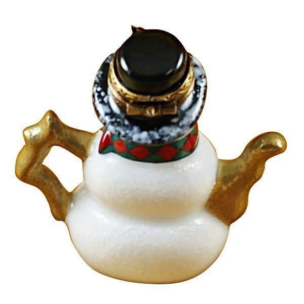 Snowman Teapot Porcelain Limoges Snowman China French Trinket Box