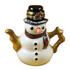 Snowman Teapot Porcelain Limoges Snowman China French Trinket Box