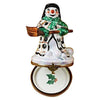 Snowman with Coat limoges box Porcelain Limoges snowman French Trinket Box