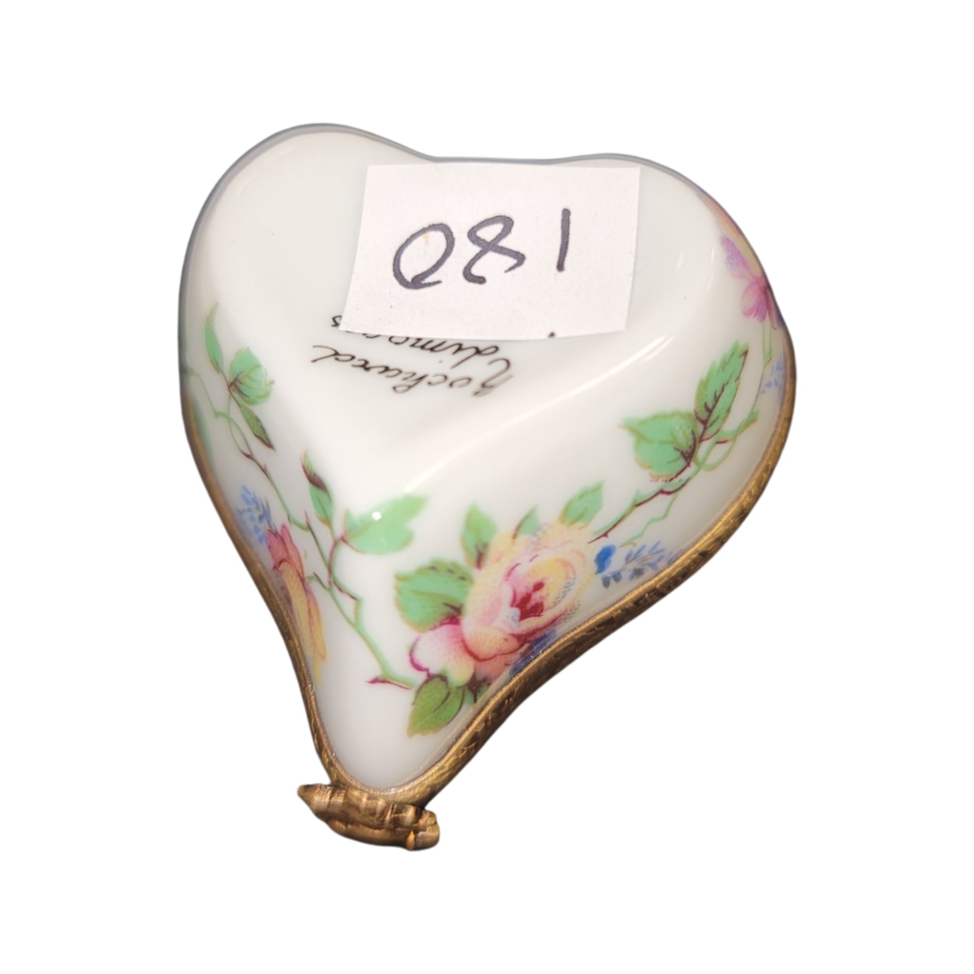 Soft Pink Heart Floral Box Porcelain Limoges hearts LIMOGES BOXES French Trinket Box