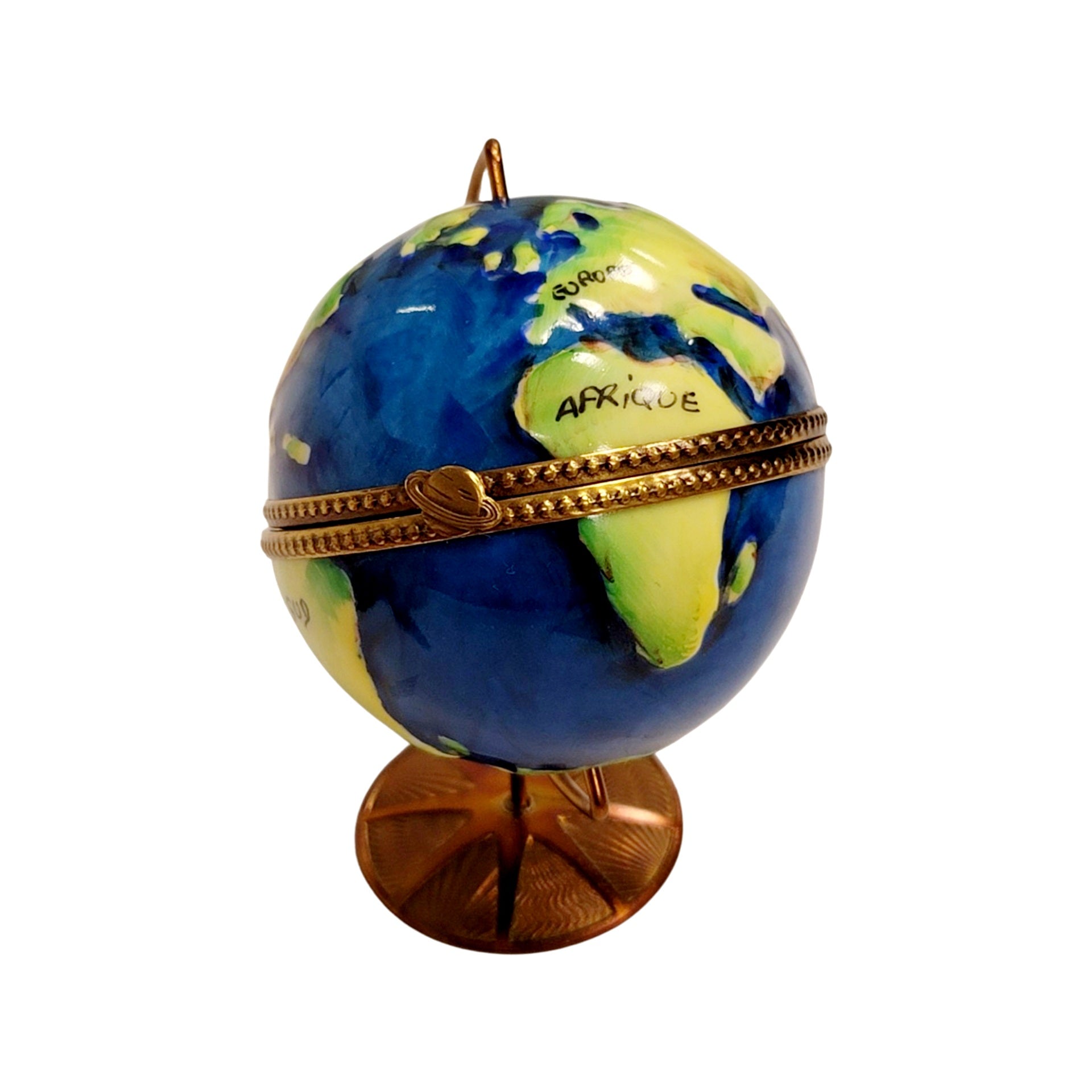 Spinning World Globe Elegance Porcelain Limoges LIMOGES BOXES travel French Trinket Box