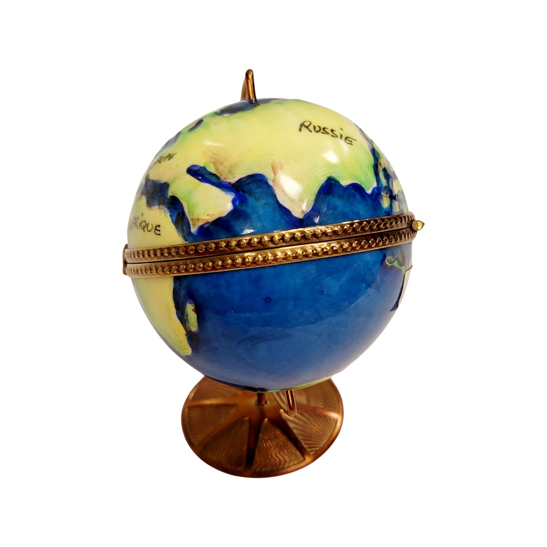 Spinning World Globe Elegance Porcelain Limoges LIMOGES BOXES travel French Trinket Box