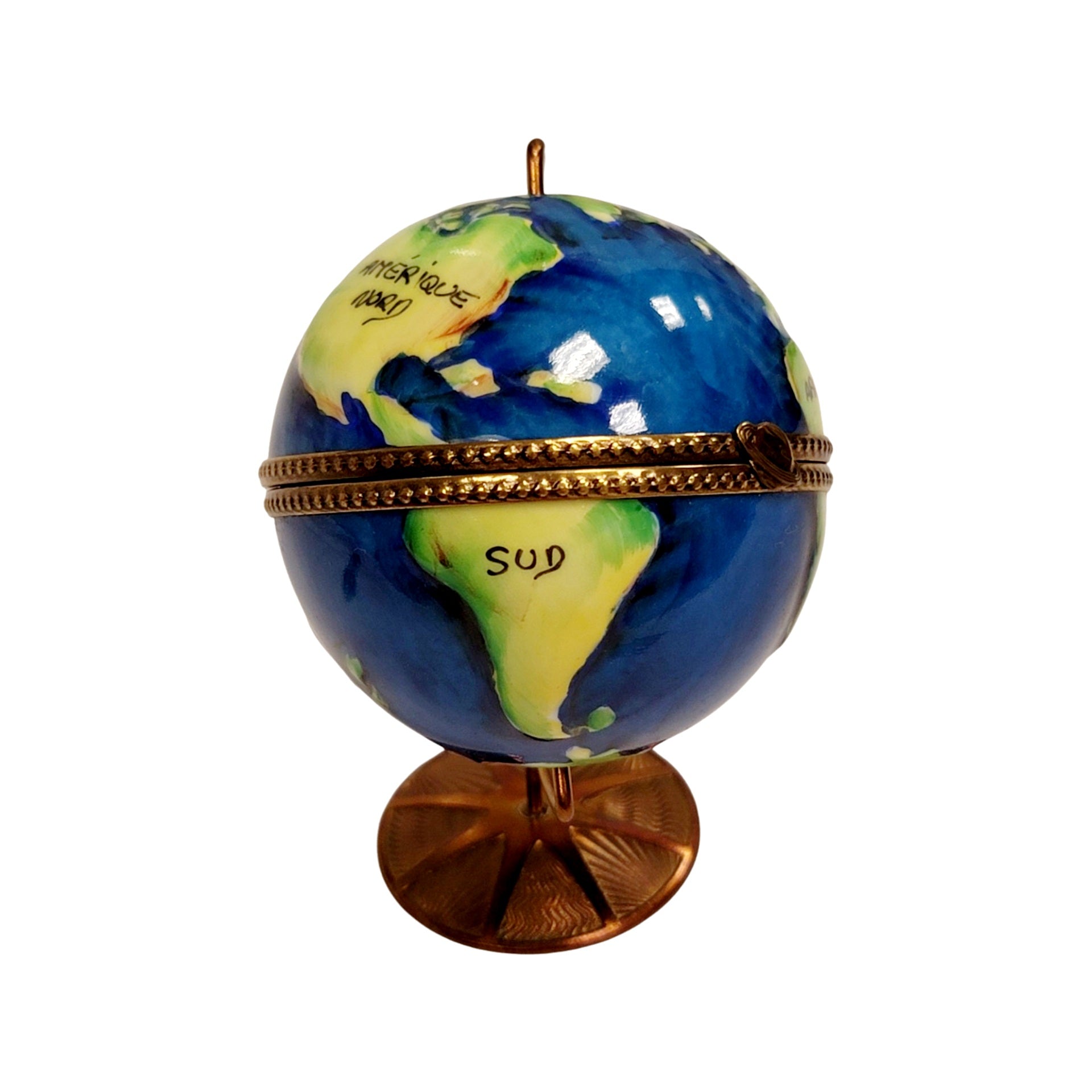 Spinning World Globe Elegance Porcelain Limoges LIMOGES BOXES travel French Trinket Box