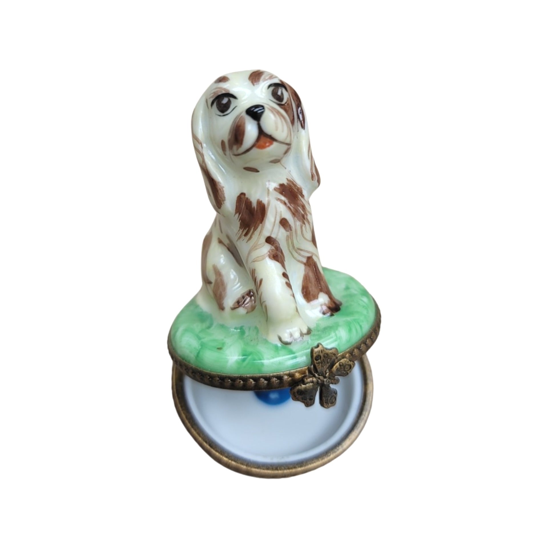 Spotted Dog Porcelain Figurine Porcelain Limoges dog LIMOGES BOXES French Trinket Box