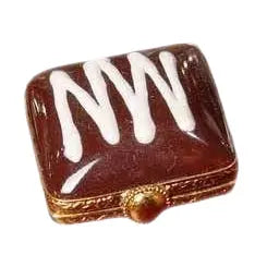 Square Chocolate Porcelain Limoges Dessert French Trinket Box