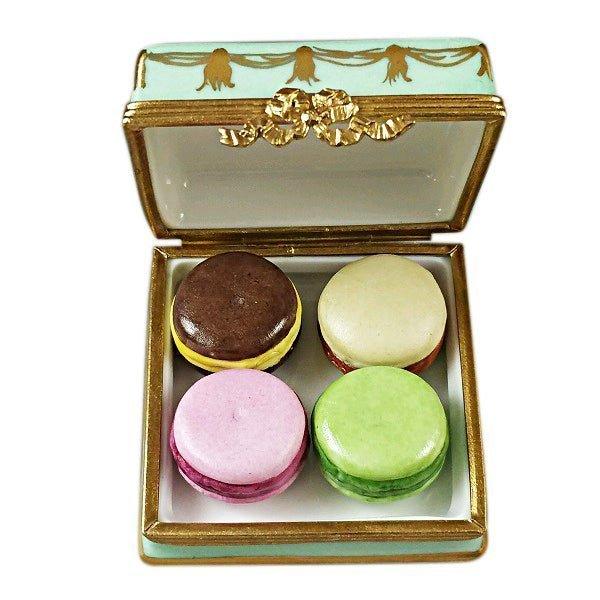 Square with Macarons de Paris Porcelain Limoges Paris Dessert French Trinket Box