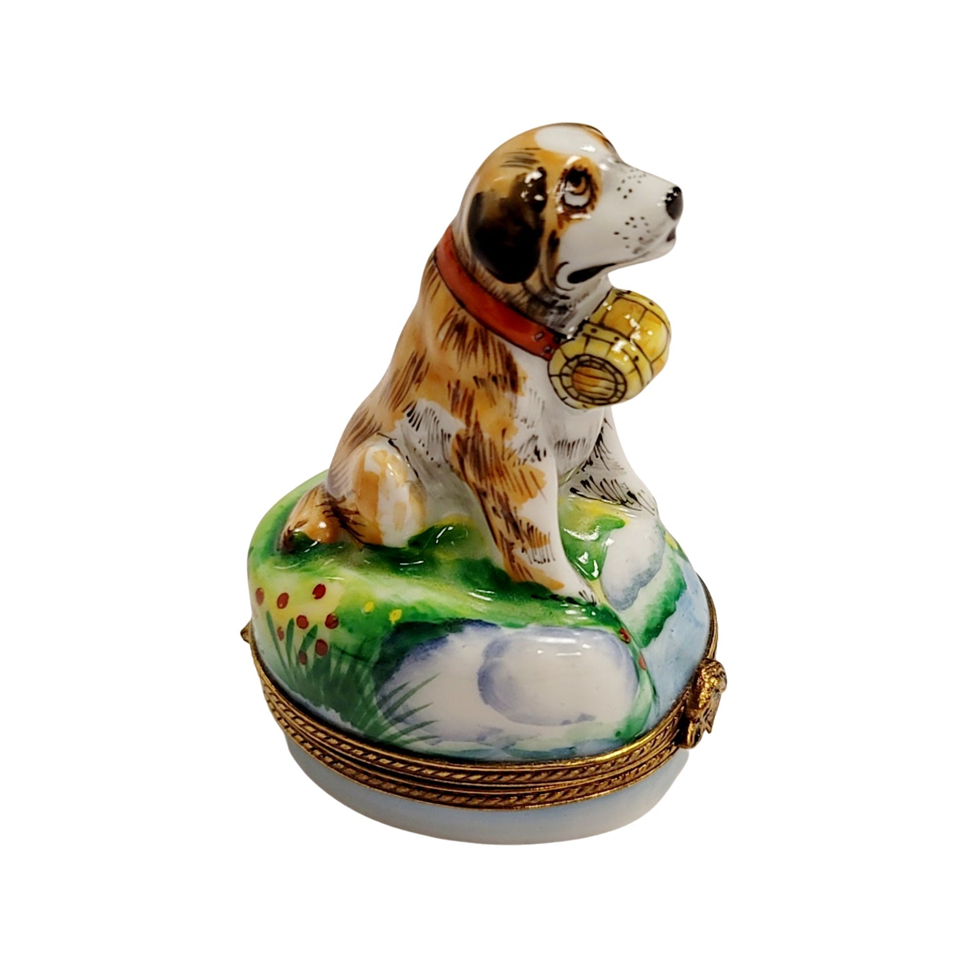 St Bernard Dog Limoges Box Porcelain Limoges dog limoges boxes French Trinket Box