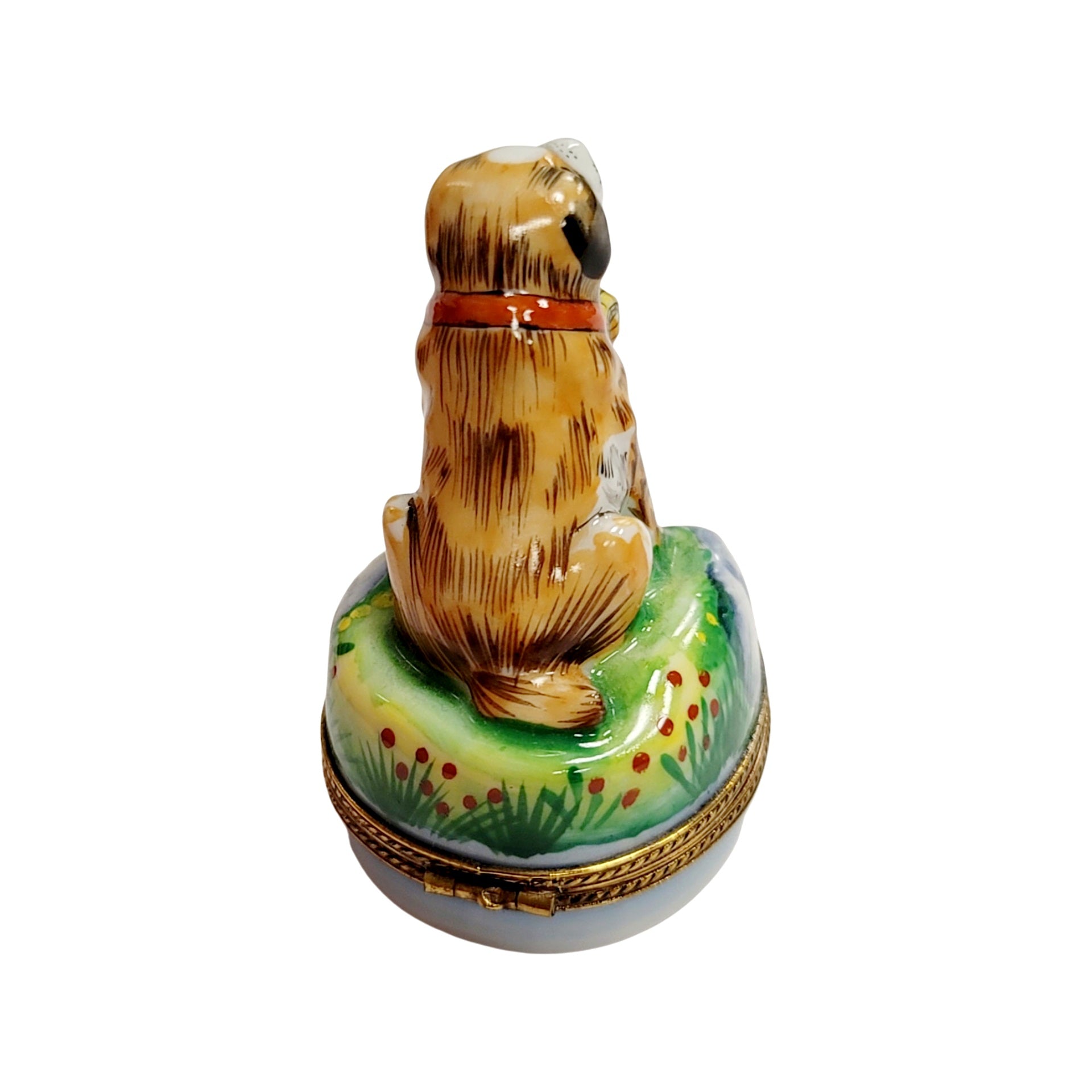 St Bernard Dog Limoges Box Porcelain Limoges dog limoges boxes French Trinket Box