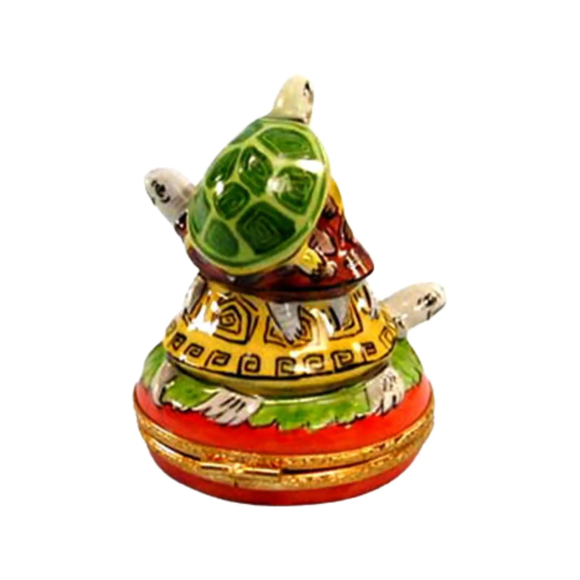 Stack Of Turtles Porcelain Limoges frog turtles French Trinket Box