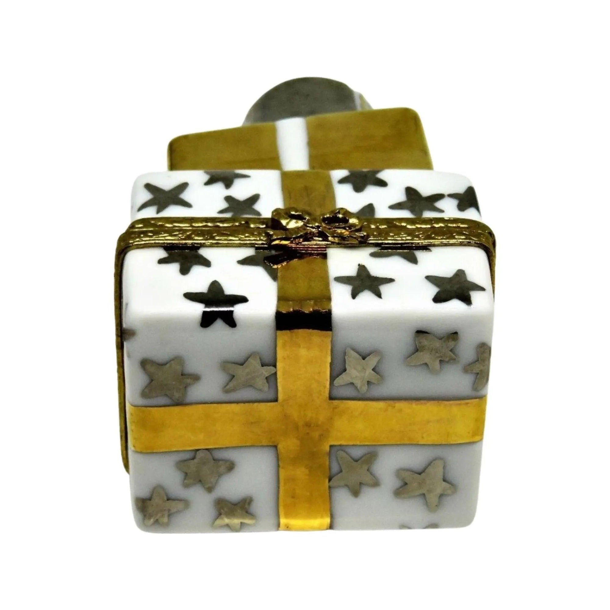 Stack of Gifts Presents Porcelain Limoges xmas theme anniversary French Trinket Box