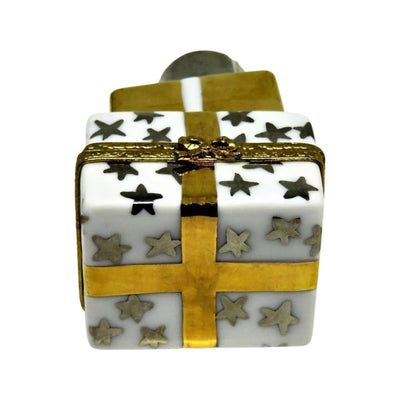 Stack of Gifts Presents Porcelain Limoges xmas theme anniversary French Trinket Box