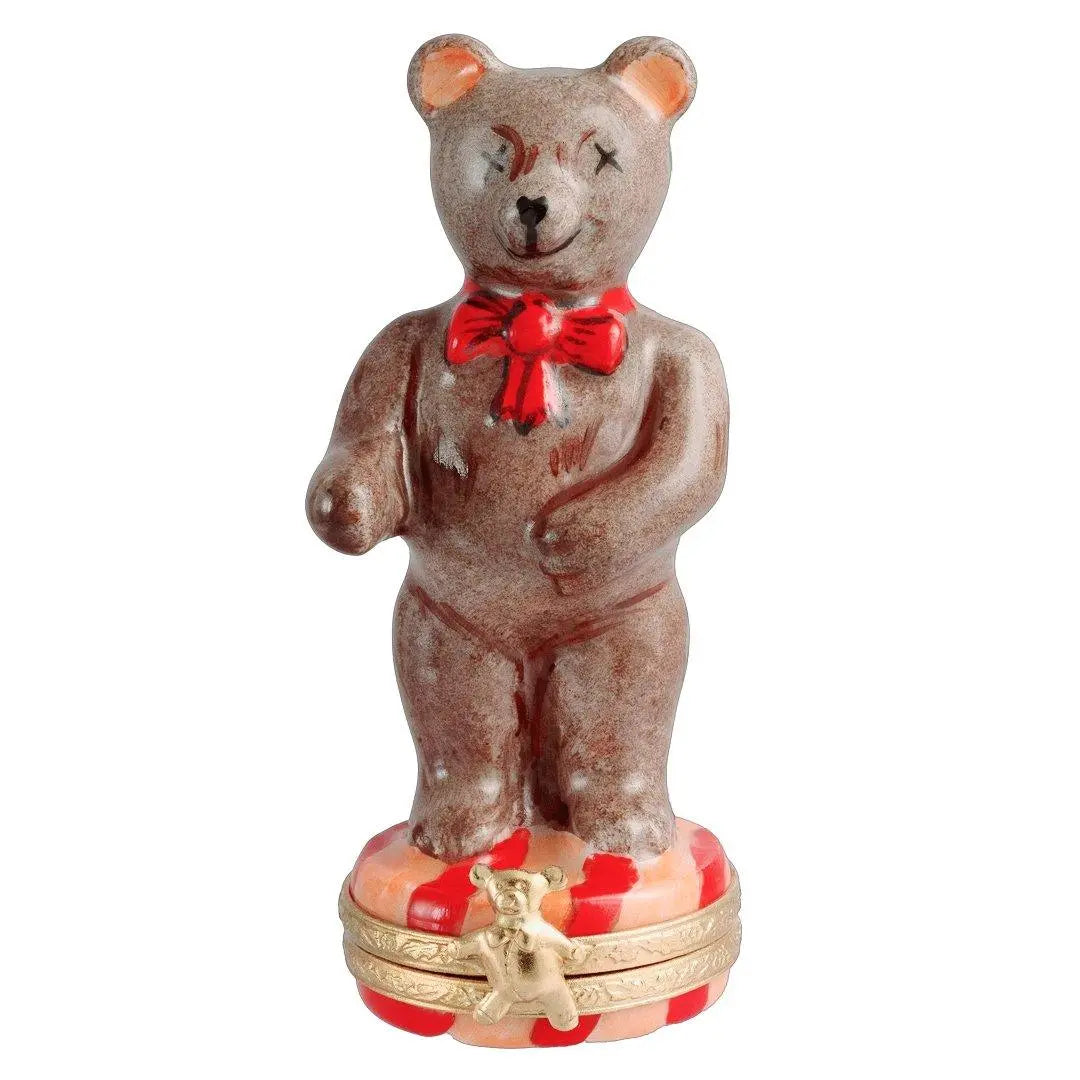 Standing Teddy Bear Porcelain Limoges teddy French Trinket Box