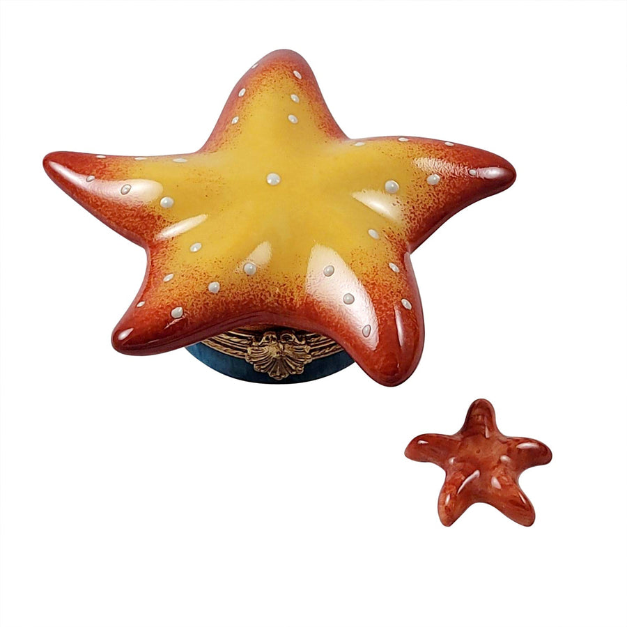 StarFish with Star fish Porcelain Limoges beach ocean travel French Trinket Box