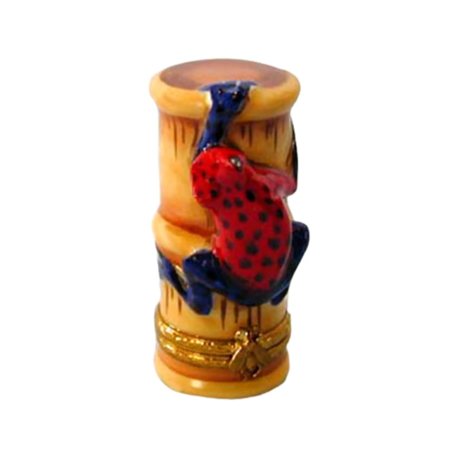 Strawberry Poison Dart Frog Porcelain Limoges frogs turtles French Trinket Box
