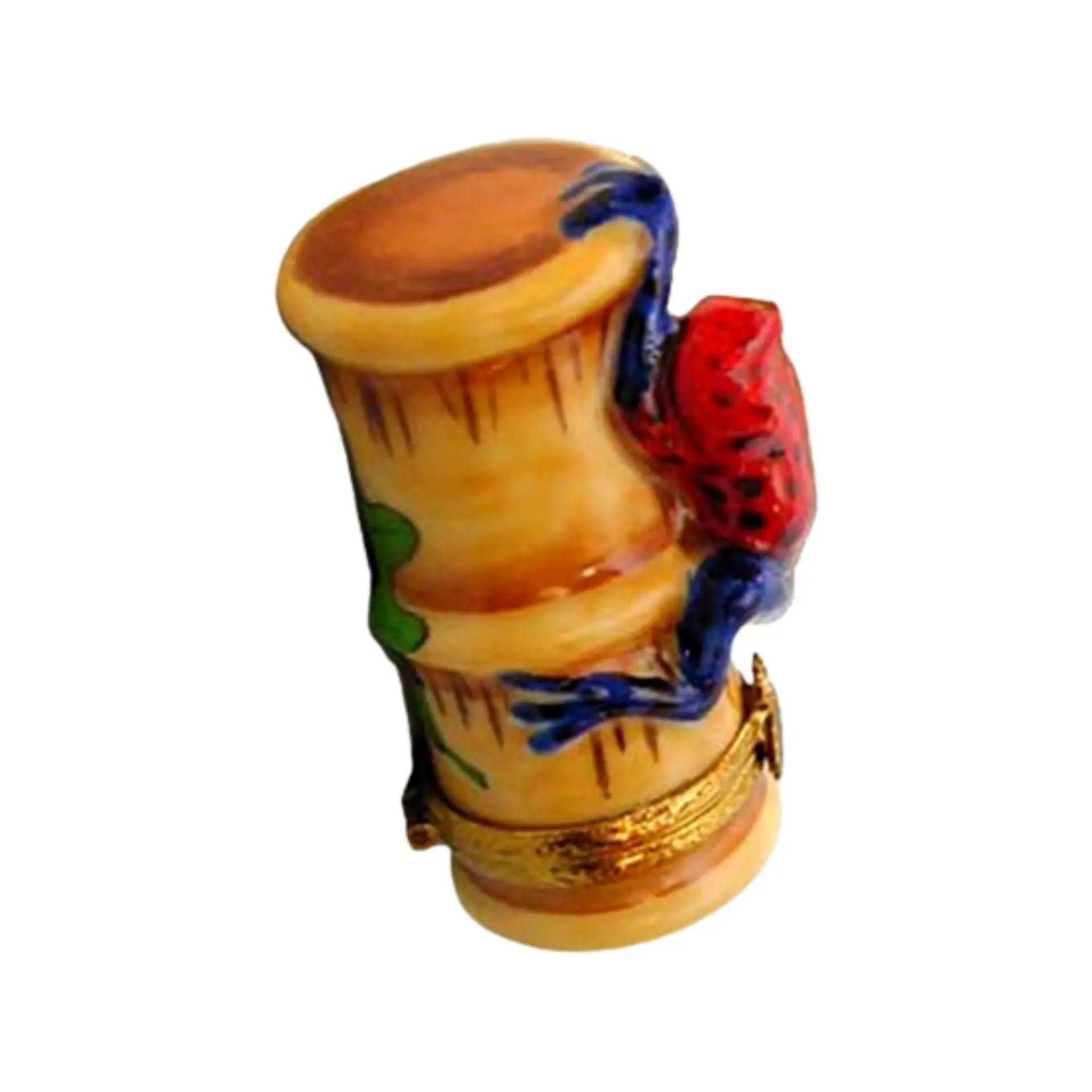 Strawberry Poison Dart Frog Porcelain Limoges frogs turtles French Trinket Box