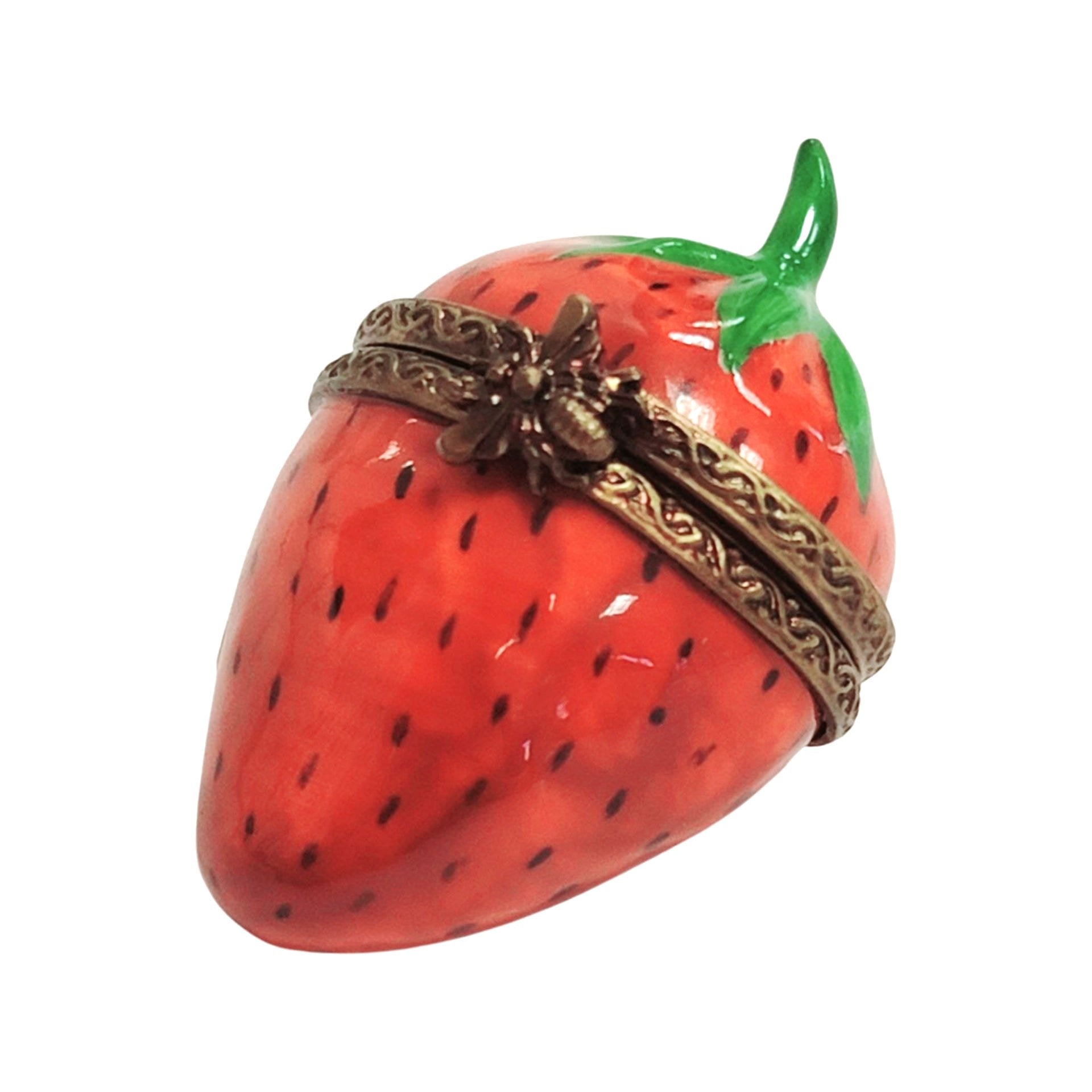 Hand-Painted Strawberry Limoges Box Porcelain Limoges fruit vegetables French Trinket Box