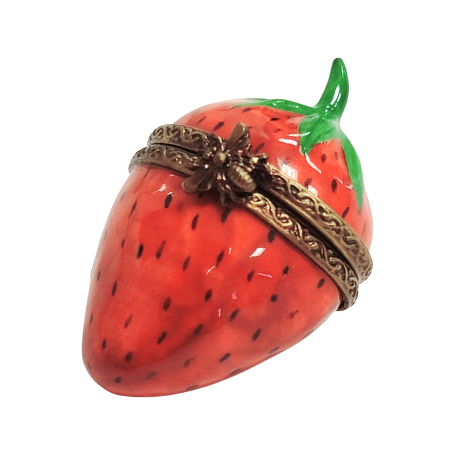 Hand-Painted Strawberry Limoges Box Porcelain Limoges fruit vegetables French Trinket Box