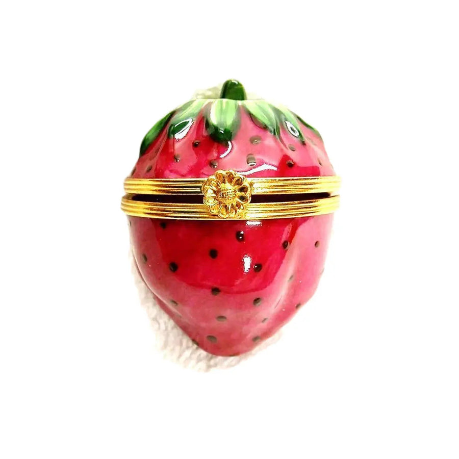 Strawberry Porcelain Limoges fruit vegetables French Trinket Box