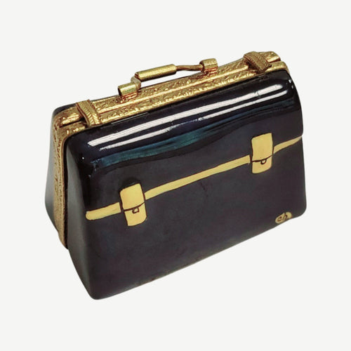 Elegant Limoges Suitcase Keepsake Porcelain Limoges travel professional bags French Trinket Box