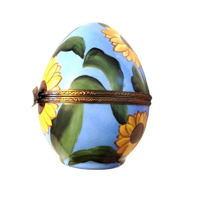 Sunflower Daisy Decorative Egg Porcelain Limoges egg garden French Trinket Box