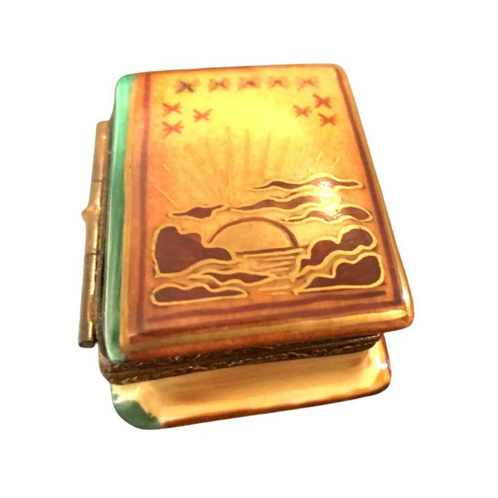 Sunrise Limoges Trinket Box Porcelain Limoges Book fine limoges box French Trinket Box