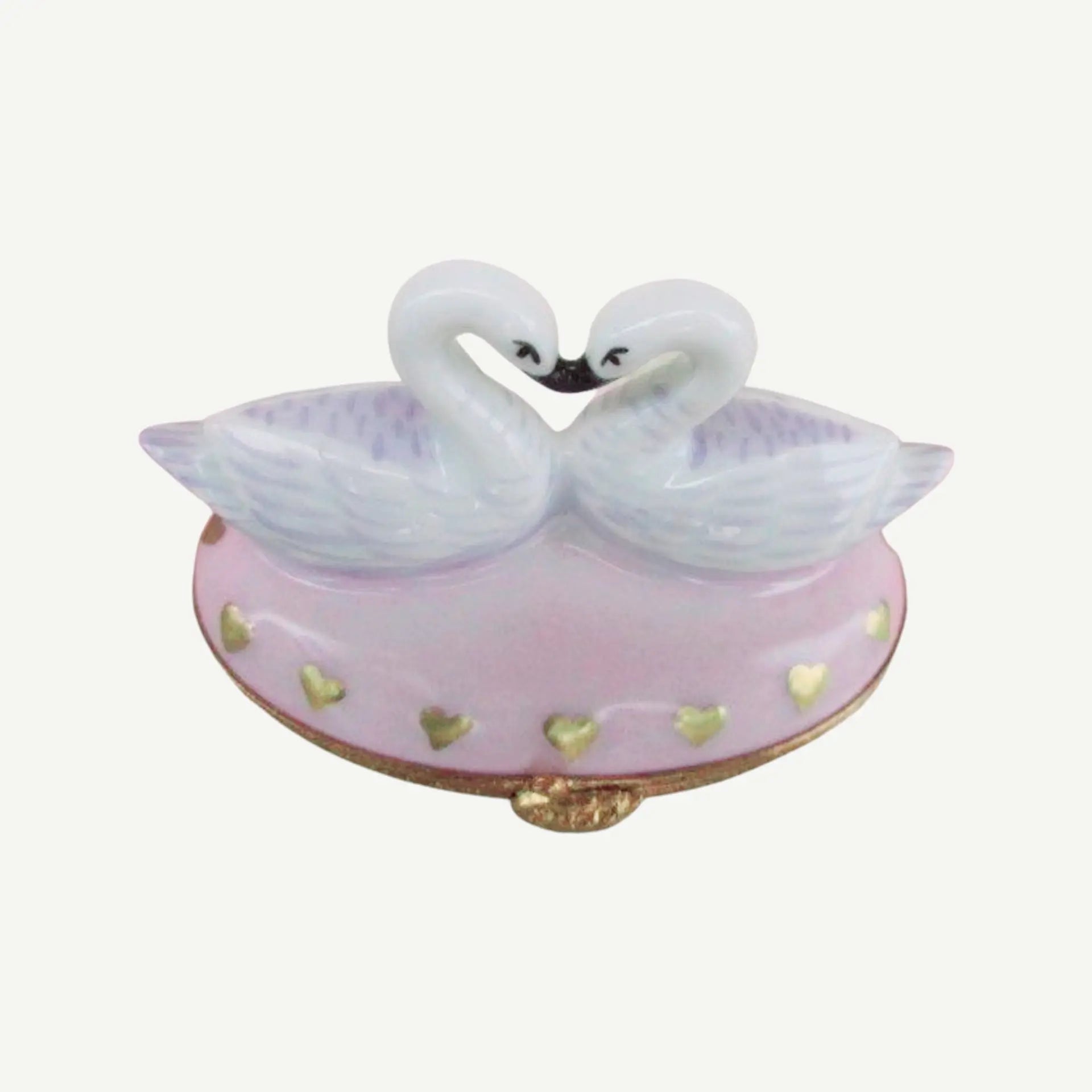 Swans In Love Porcelain Limoges bird birds French Trinket Box