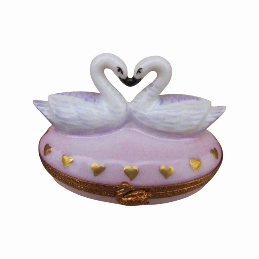 Swans In Love Porcelain Limoges bird birds French Trinket Box