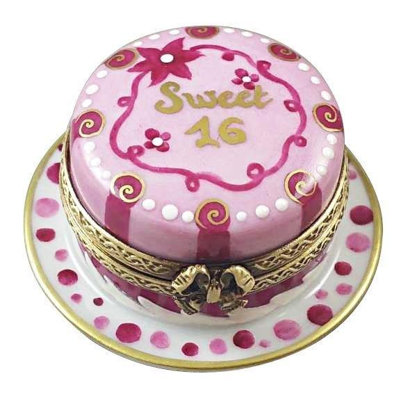 Sweet Sixteen Birthday Cake Porcelain Limoges birthday French Trinket Box