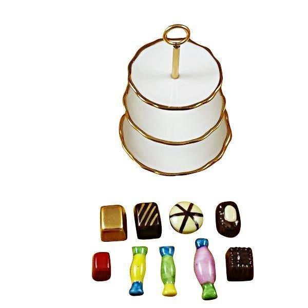 Sweet Tray with Nine Removable Candies Porcelain Limoges special occasions Dessert French Trinket Box