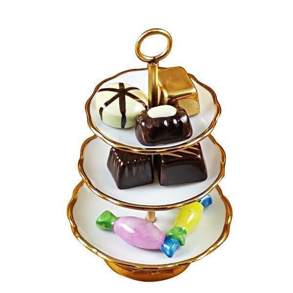 Sweet Tray with Nine Removable Candies Porcelain Limoges special occasions Dessert French Trinket Box