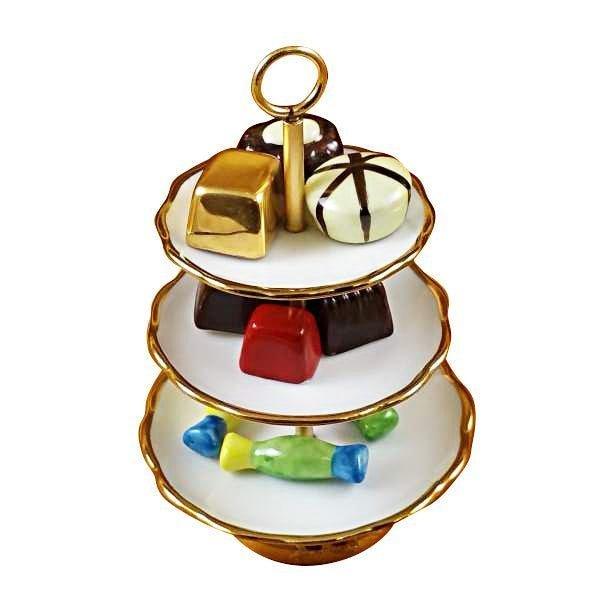 Sweet Tray with Nine Removable Candies Porcelain Limoges special occasions Dessert French Trinket Box