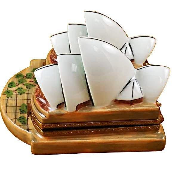Sydney Opera House Porcelain Limoges world travel music French Trinket Box