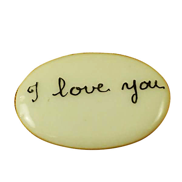 I Love You porcelain filler pair, small enough to fit inside a Limoges box