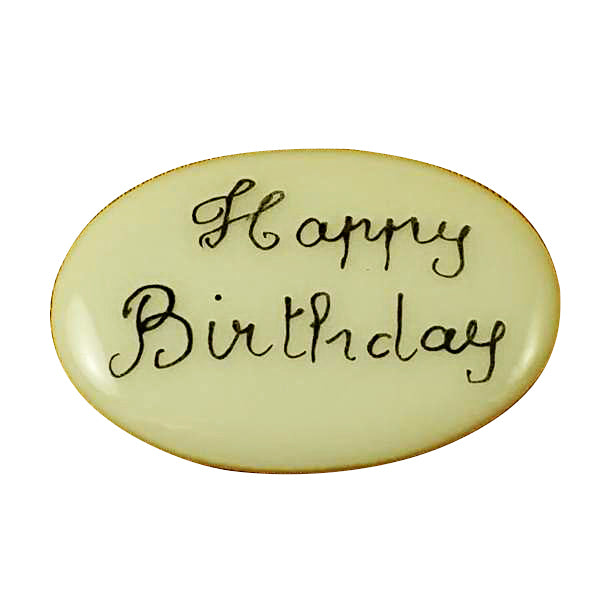 Happy Birthday porcelain filler pair, small enough to fit inside a Limoges box