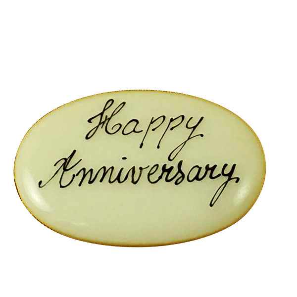 Happy Anniversary porcelain filler pair, small enough to fit inside a Limoges box