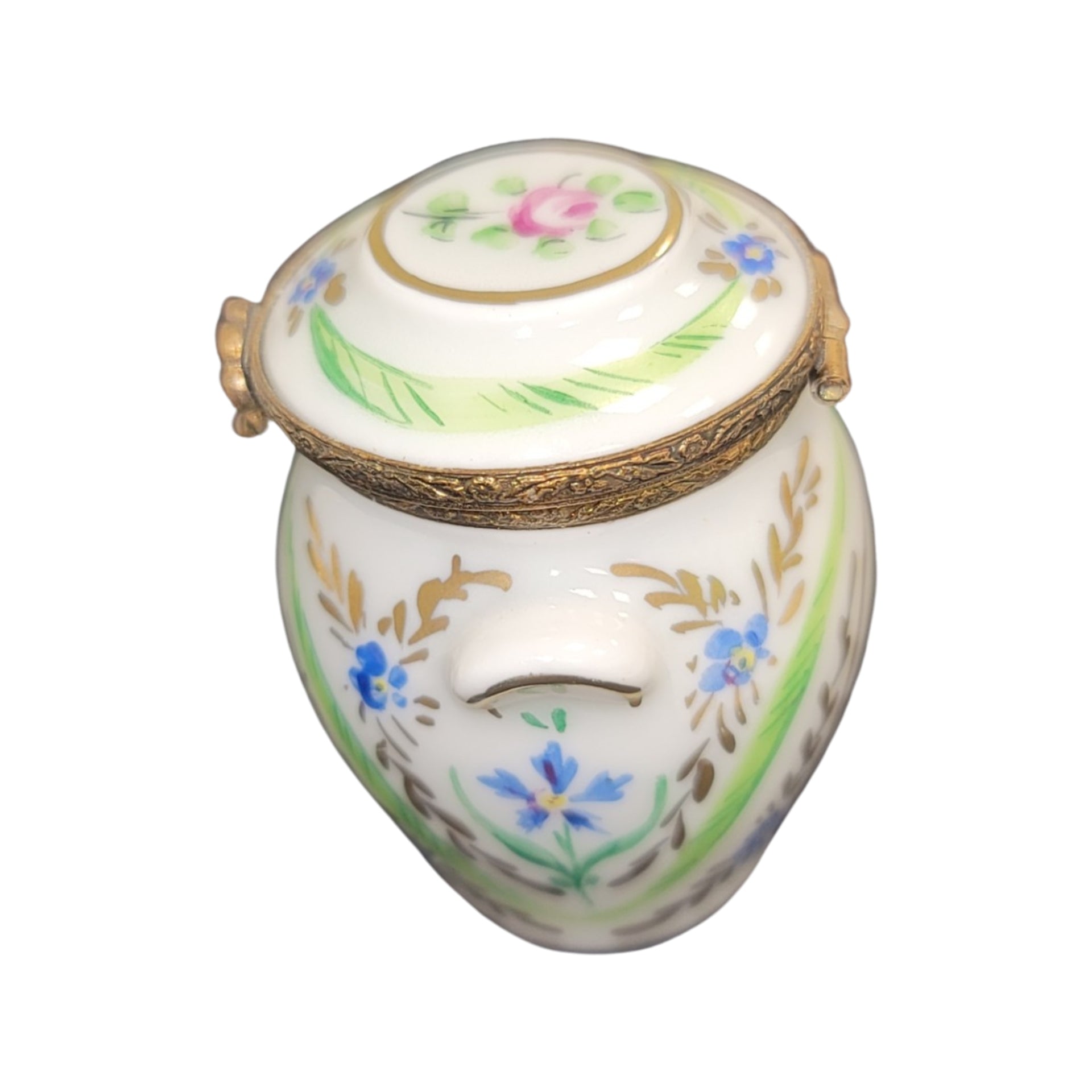 Elegant Floral Canister Urn Porcelain Limoges LIMOGES BOXES traditional French Trinket Box