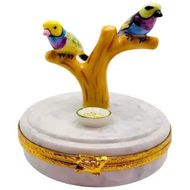 Tanagers In Cage Limoges Figurine Box Porcelain Limoges bird birds French Trinket Box