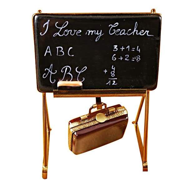 Teacher's Blackboard Porcelain Limoges professional French Trinket Box