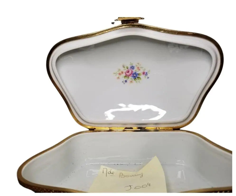 Teal Elegance Limoges Jewelry Box Porcelain Limoges jewelry traditional French Trinket Box