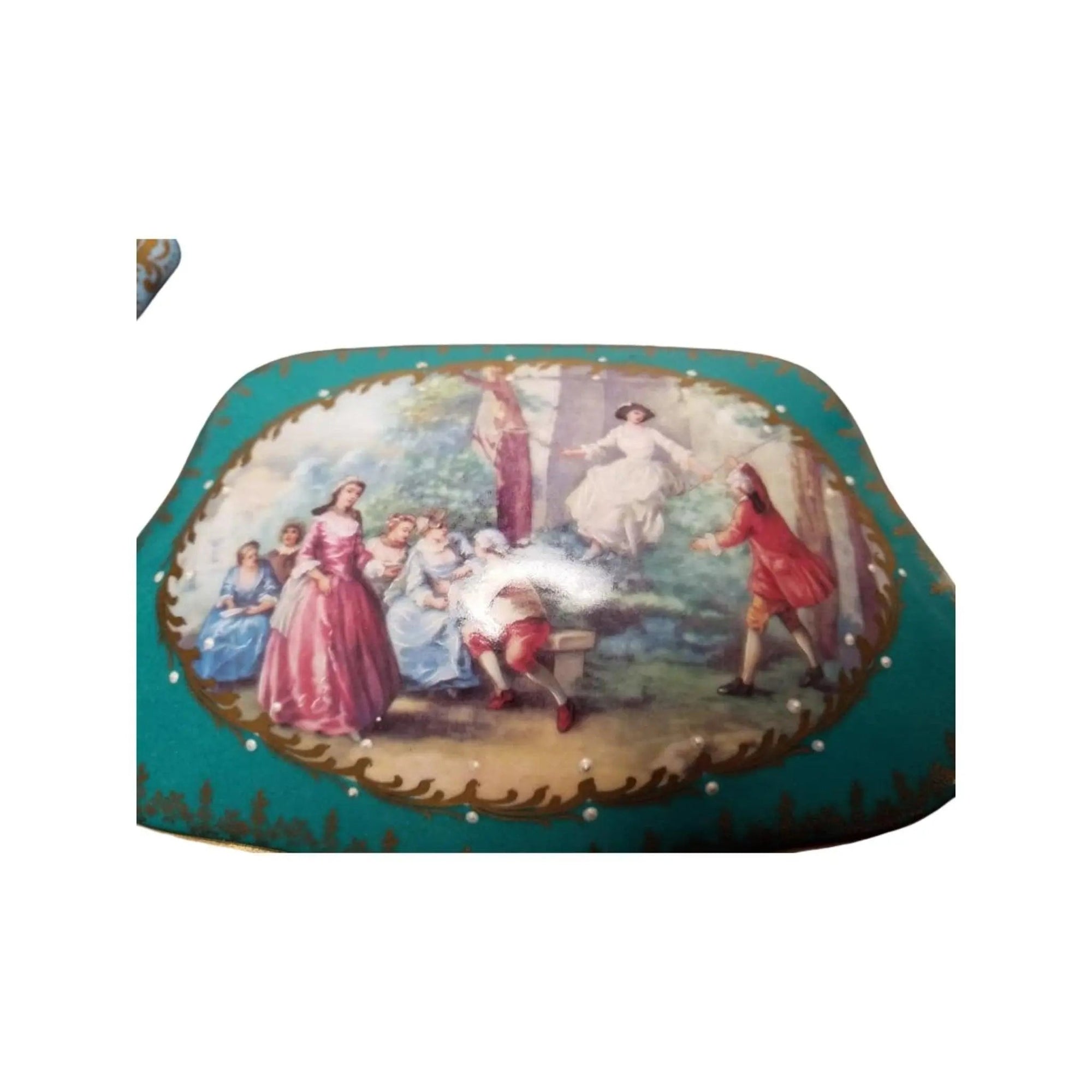 Teal Elegance Limoges Jewelry Box Porcelain Limoges jewelry traditional French Trinket Box