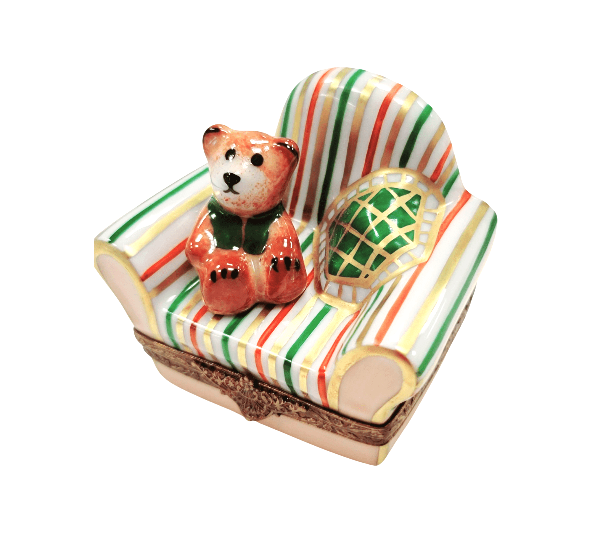 Teddy Bear Armchair Limoges Box Porcelain Limoges Teddy furniture French Trinket Box