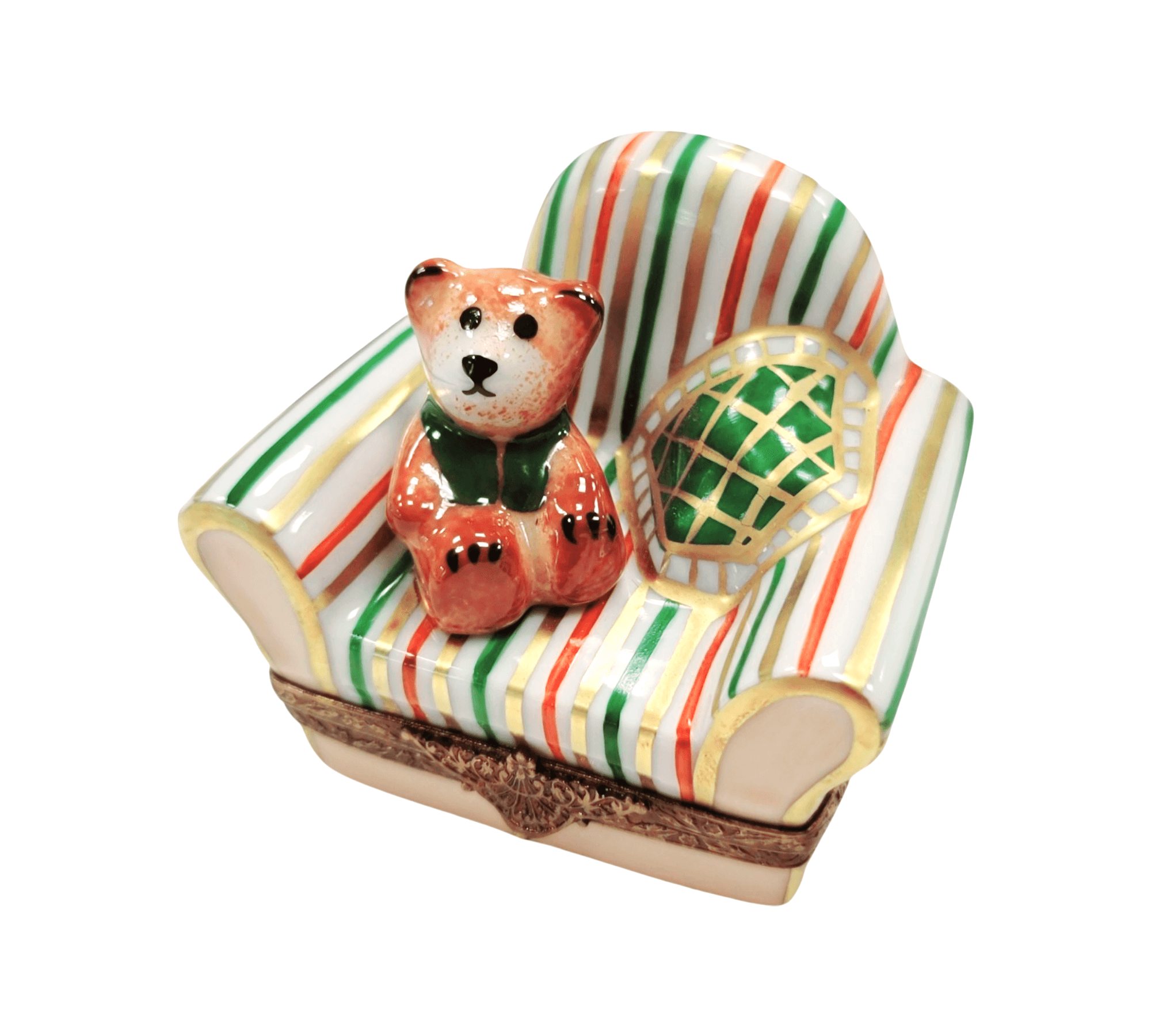 Teddy Bear Armchair Limoges Box Porcelain Limoges Teddy furniture French Trinket Box