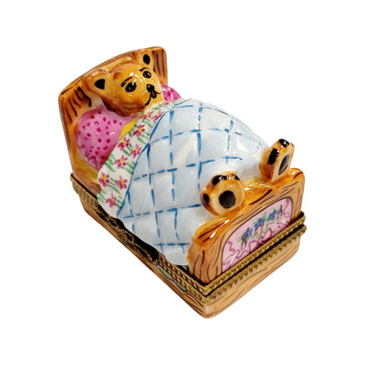 Teddy Bear Bedtime Bliss Porcelain Limoges Teddy French Trinket Box