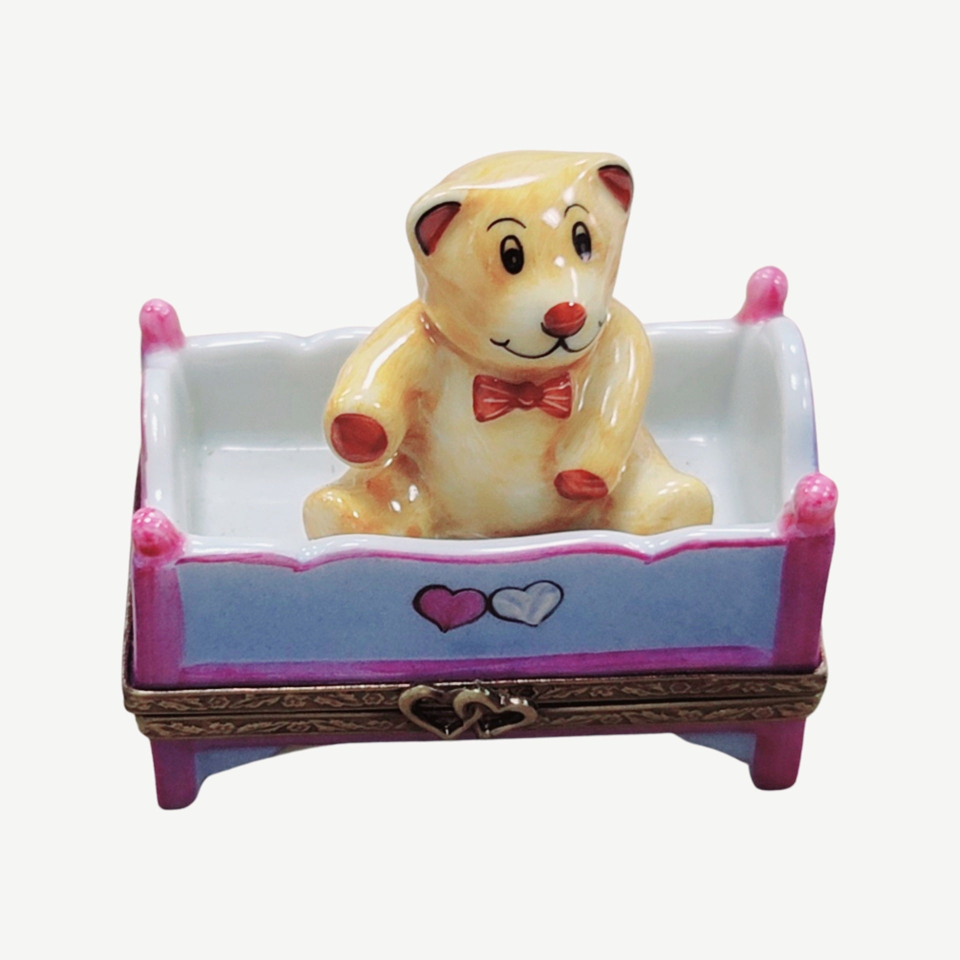 Teddy Bear Bedtime Treasure Porcelain Limoges Teddy French Trinket Box