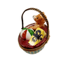 Teddy Bear Charm Basket Box Porcelain Limoges Teddy French Trinket Box