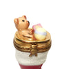 Teddy Bear Christmas Boot Stocking Porcelain Limoges xmas theme Teddy French Trinket Box