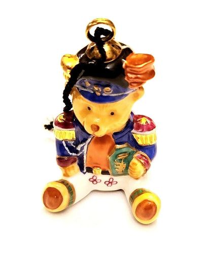 Teddy Bear Christmas Figurine Delight Porcelain Limoges xmas teddy French Trinket Box